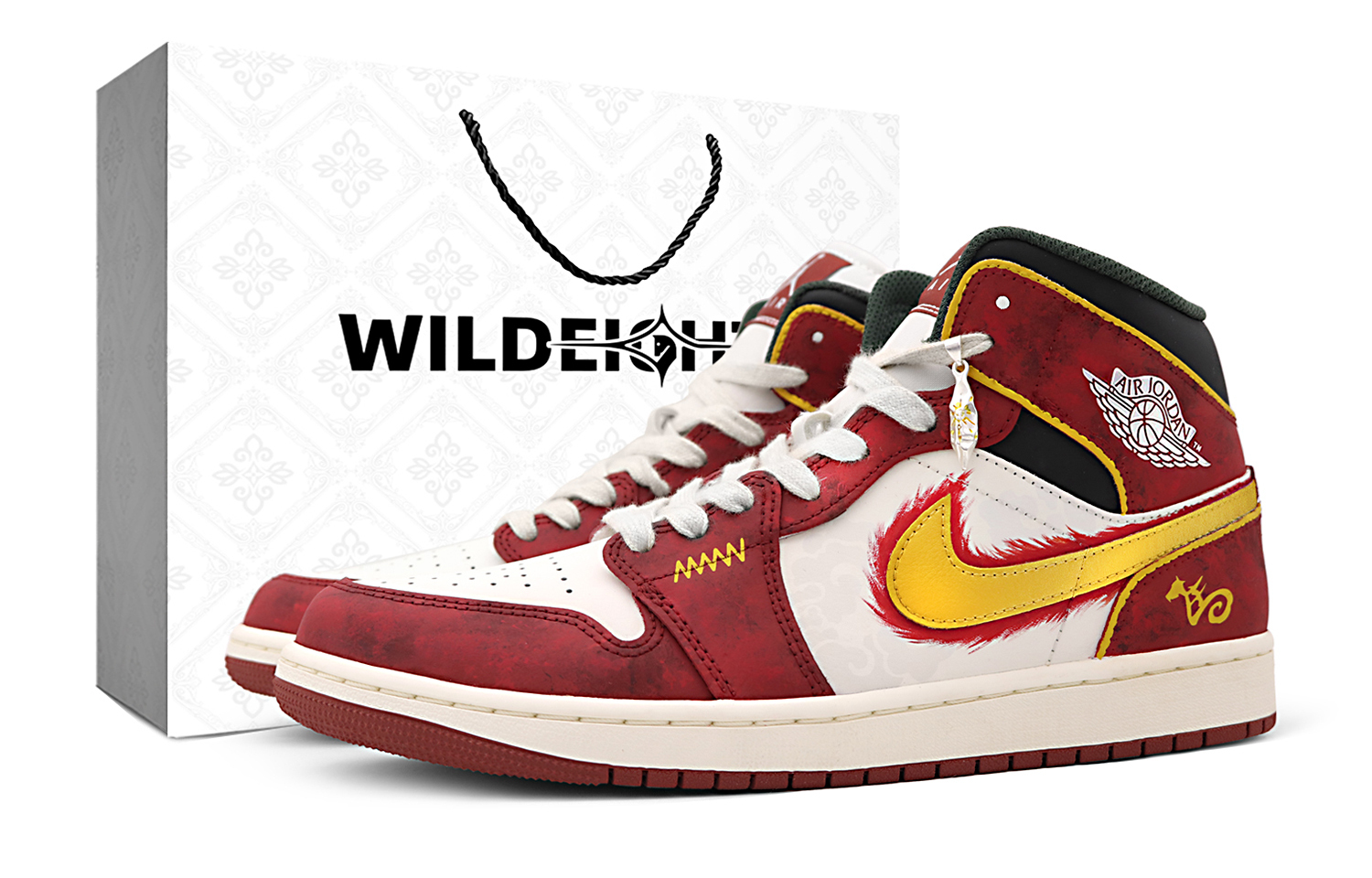 

Jordan Кроссовки Air 1 Akikoma Tsuna Mid Top Unisex White Red Gold