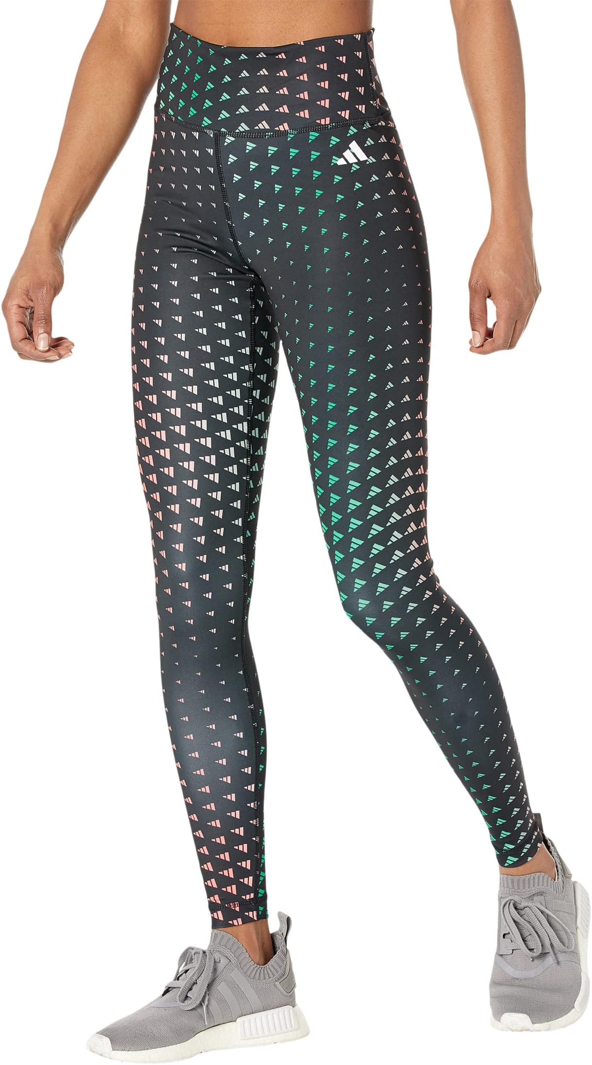 

Брюки adidas Training Essentials Brand Love High-Waisted Tights, цвет Black/Semi Court Green