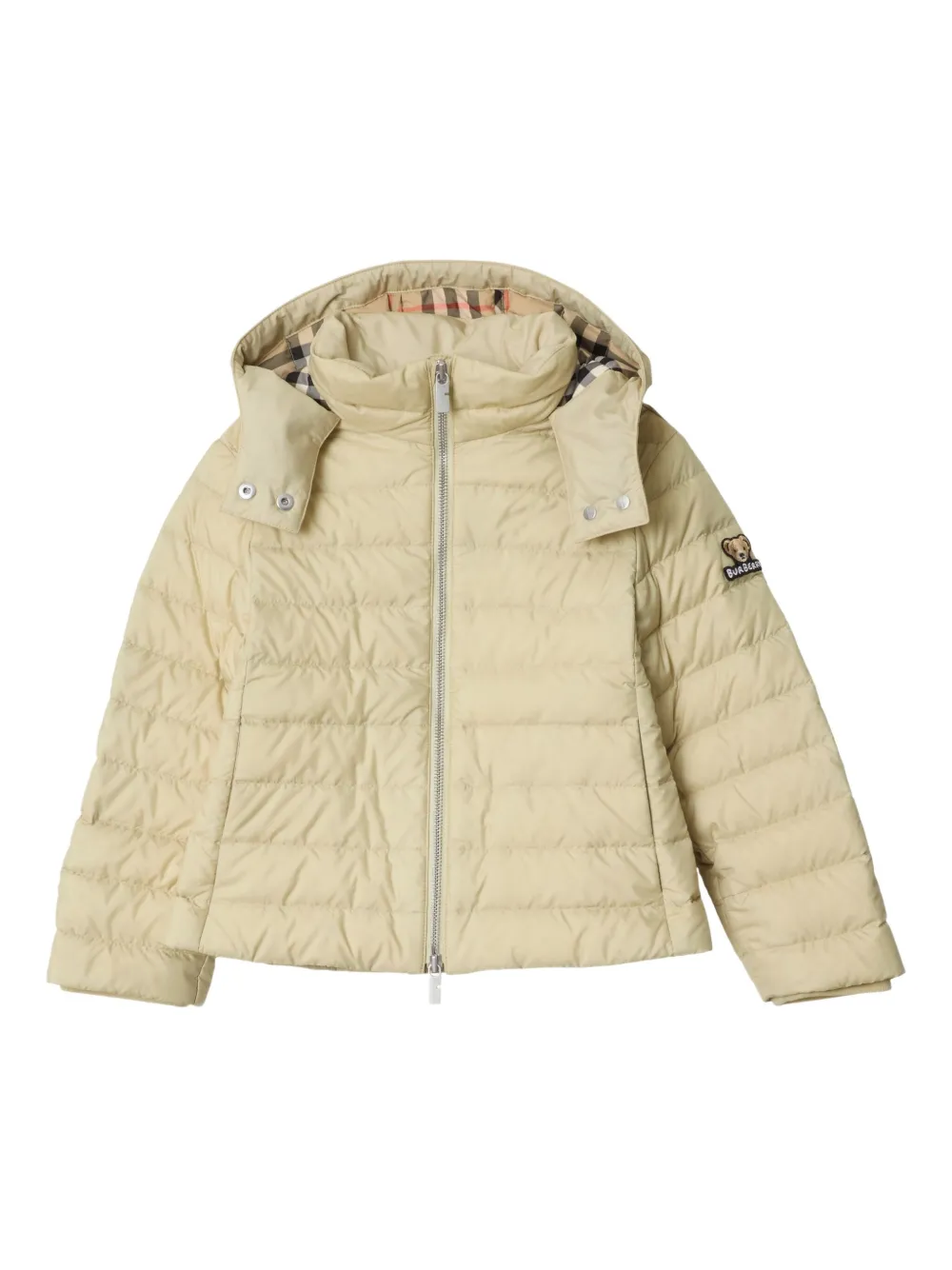 

Куртка-пуховик с капюшоном BURBERRY KIDS, коричневый