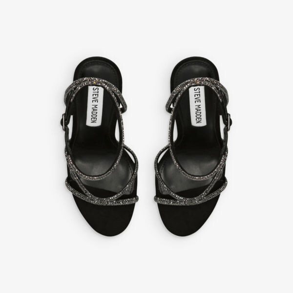Плетеные босоножки bryanna на каблуке-шпильке, украшенные стразами Steve Madden, черный — фото 2