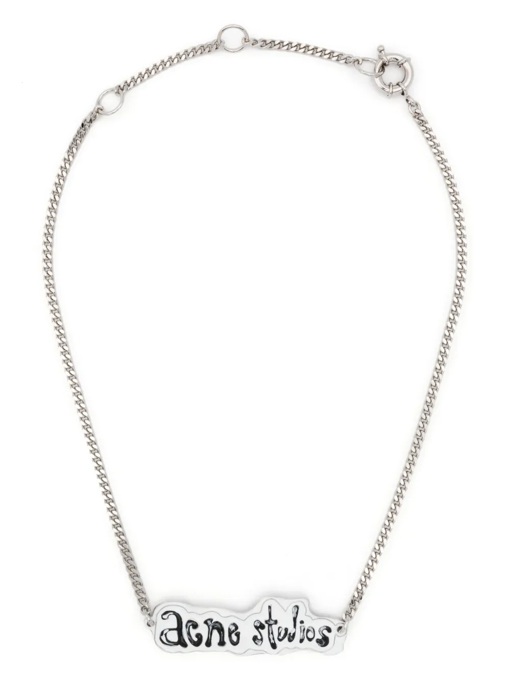 

Колье с подвеской-логотипом Acne Studios, серебяный