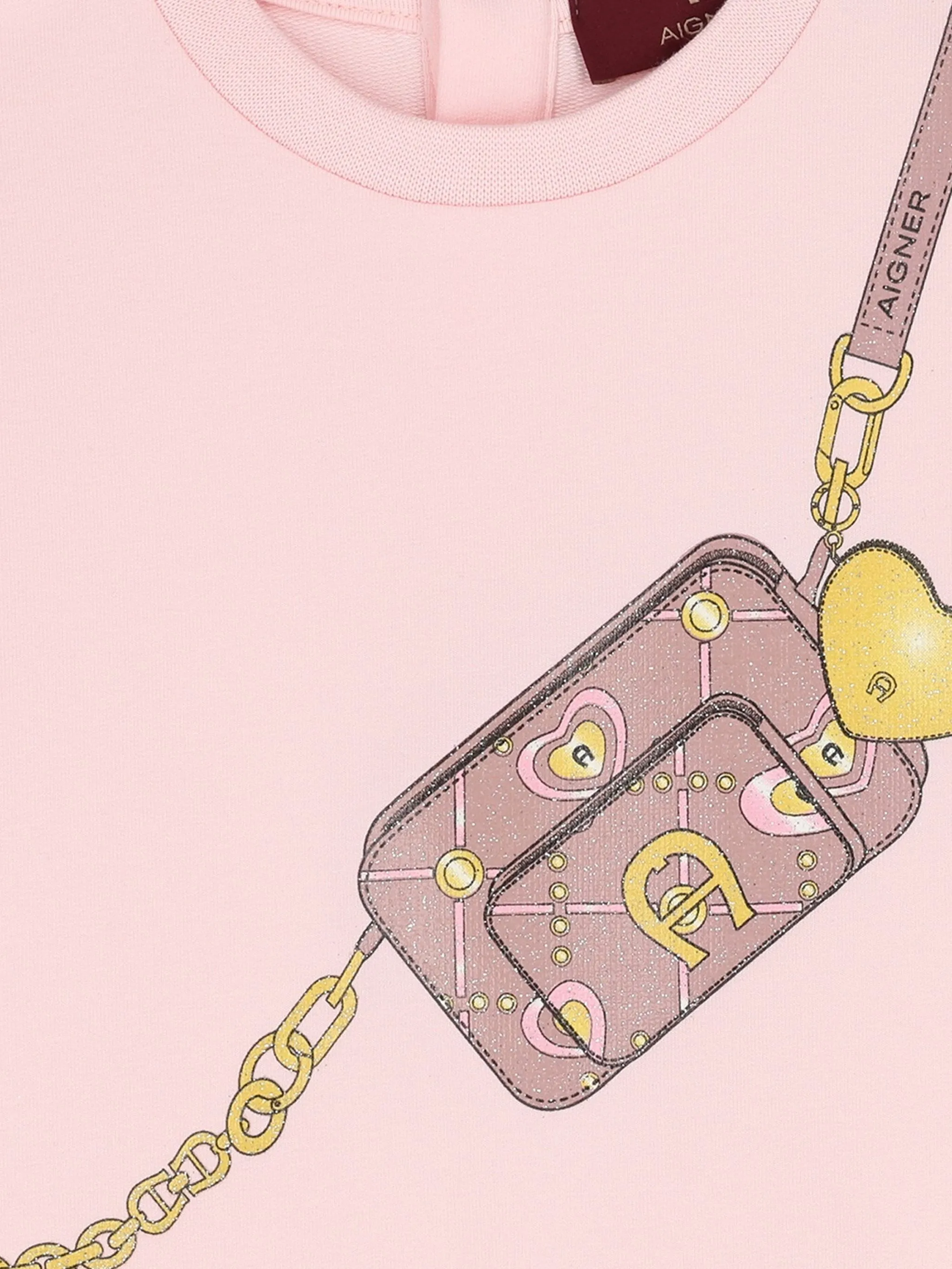 Толстовка с принтом Aigner Kids, розовый — фото 3