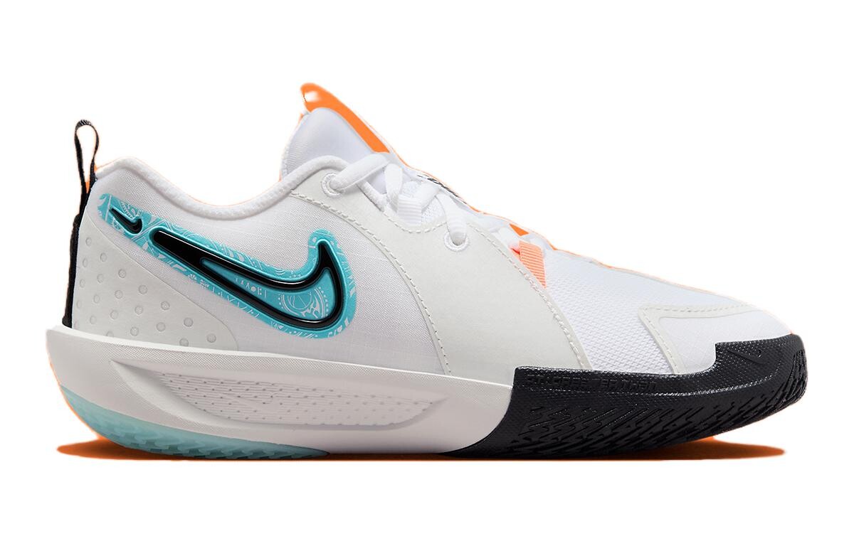 Детские баскетбольные кроссовки Nike Air Zoom GT Cut 3 GS, White/Orange — фото 3