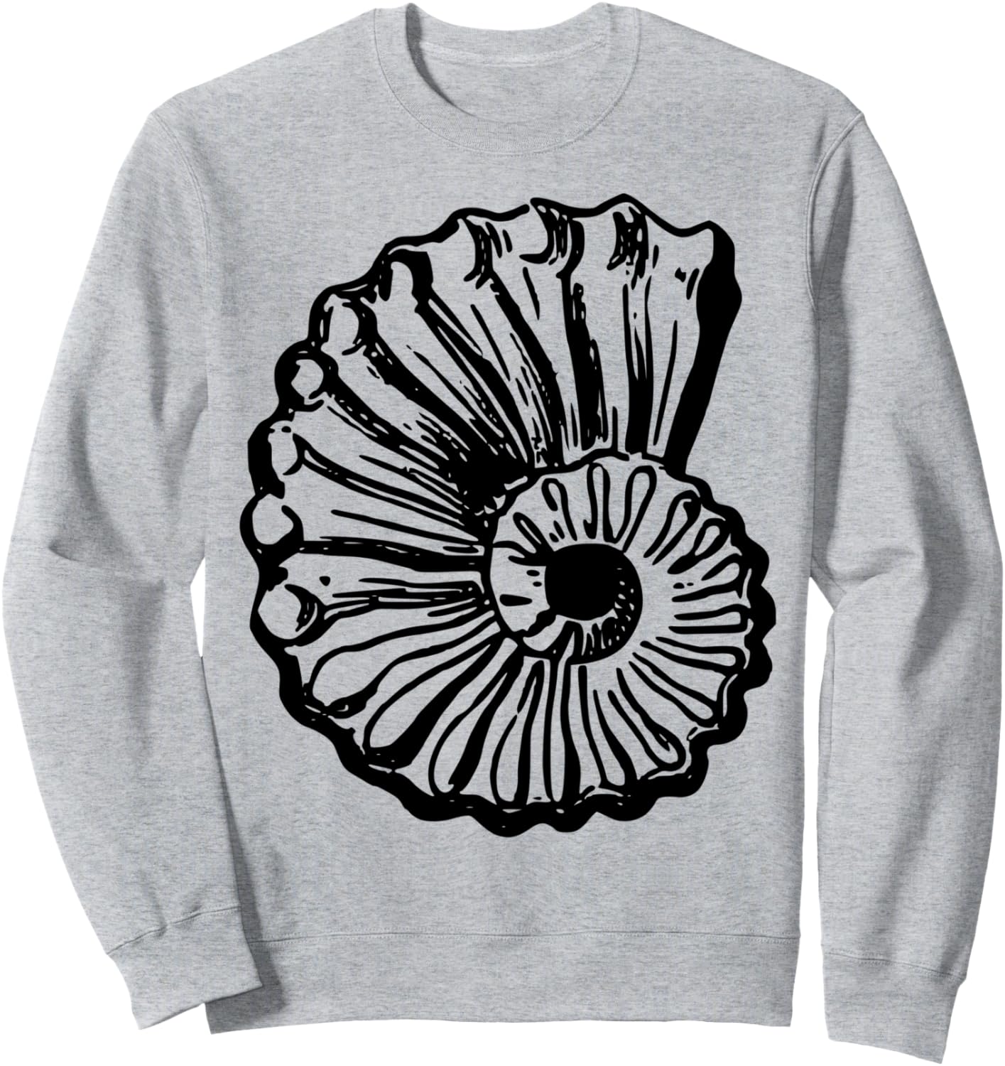 

Толстовка с изображением окаменелости аммонита, серая (серый меланж), размер S Fashion Tees