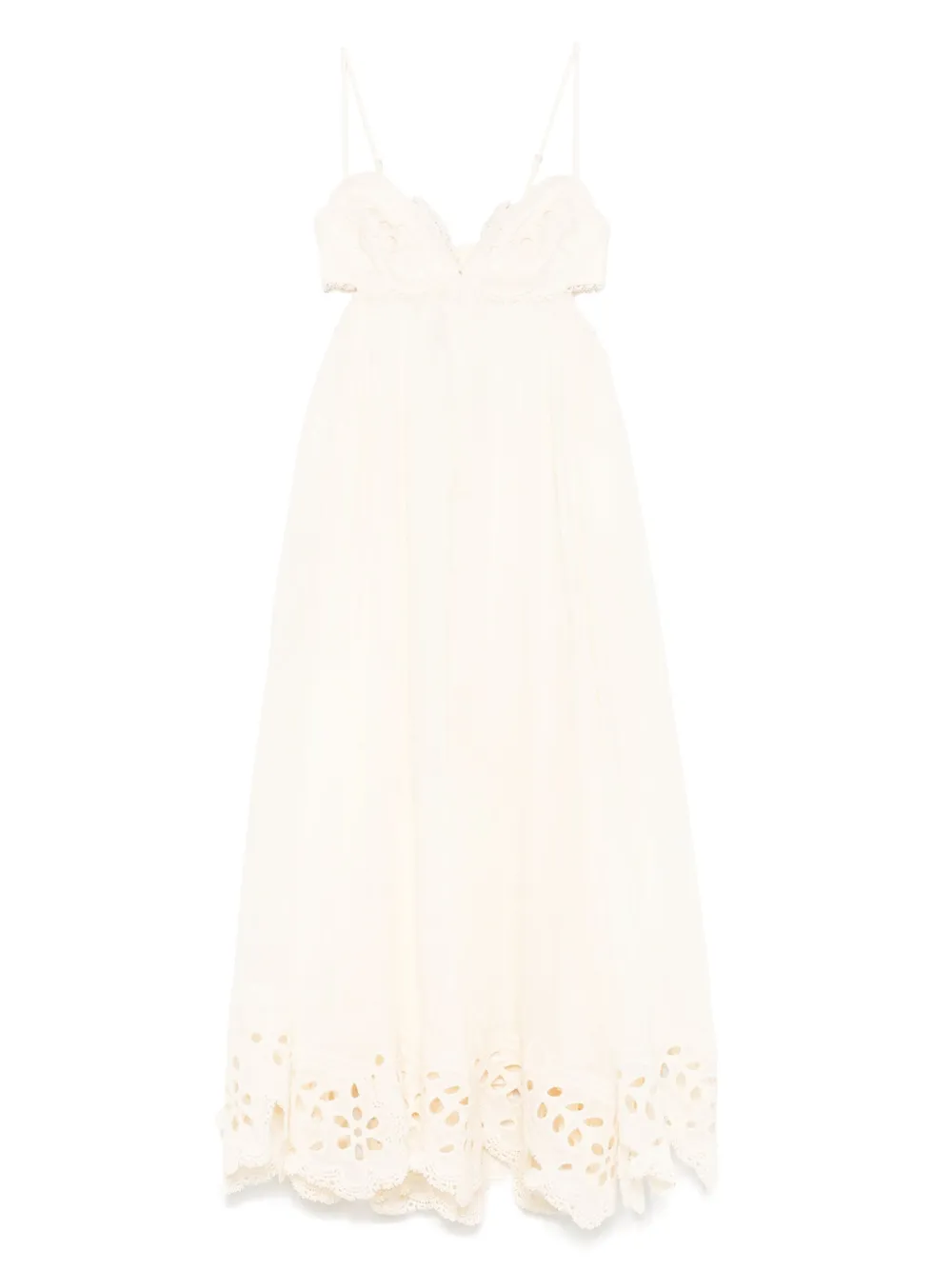 

Платье с цветочной вышивкой ZIMMERMANN, нейтральный