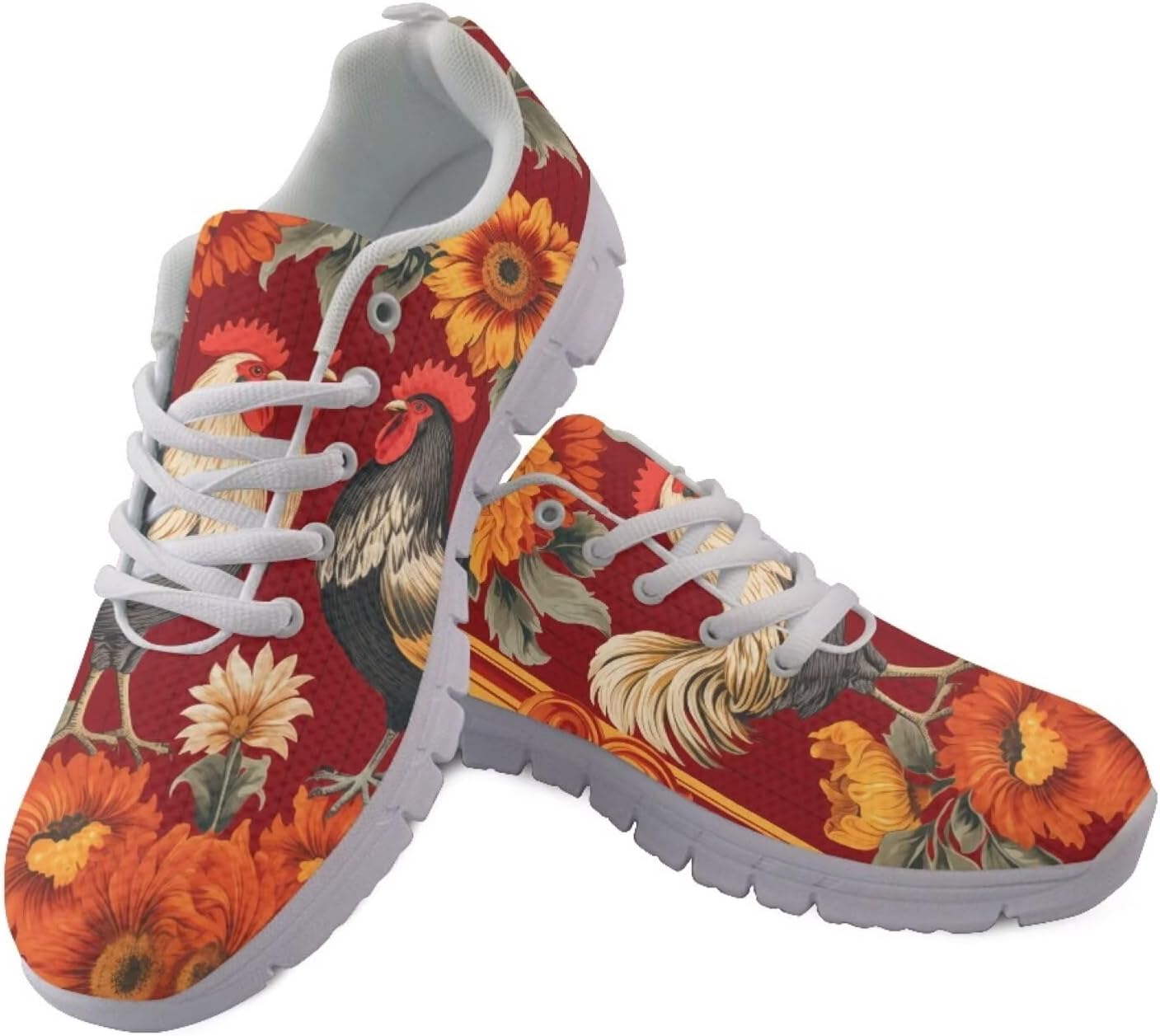 

Кроссовки Jeiento для мужчин и женщин с животным принтом, нескользящие, легкие, для фитнеса, дышащие, спортивная обувь из сетки, Farmhouse Chicken