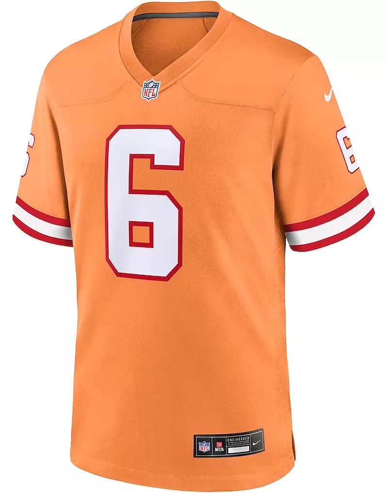 Футболка Nike Youth Tampa Bay Buccaneers Бейкер Мэйфилд #6 альтернативного оранжевого цвета — фото 2