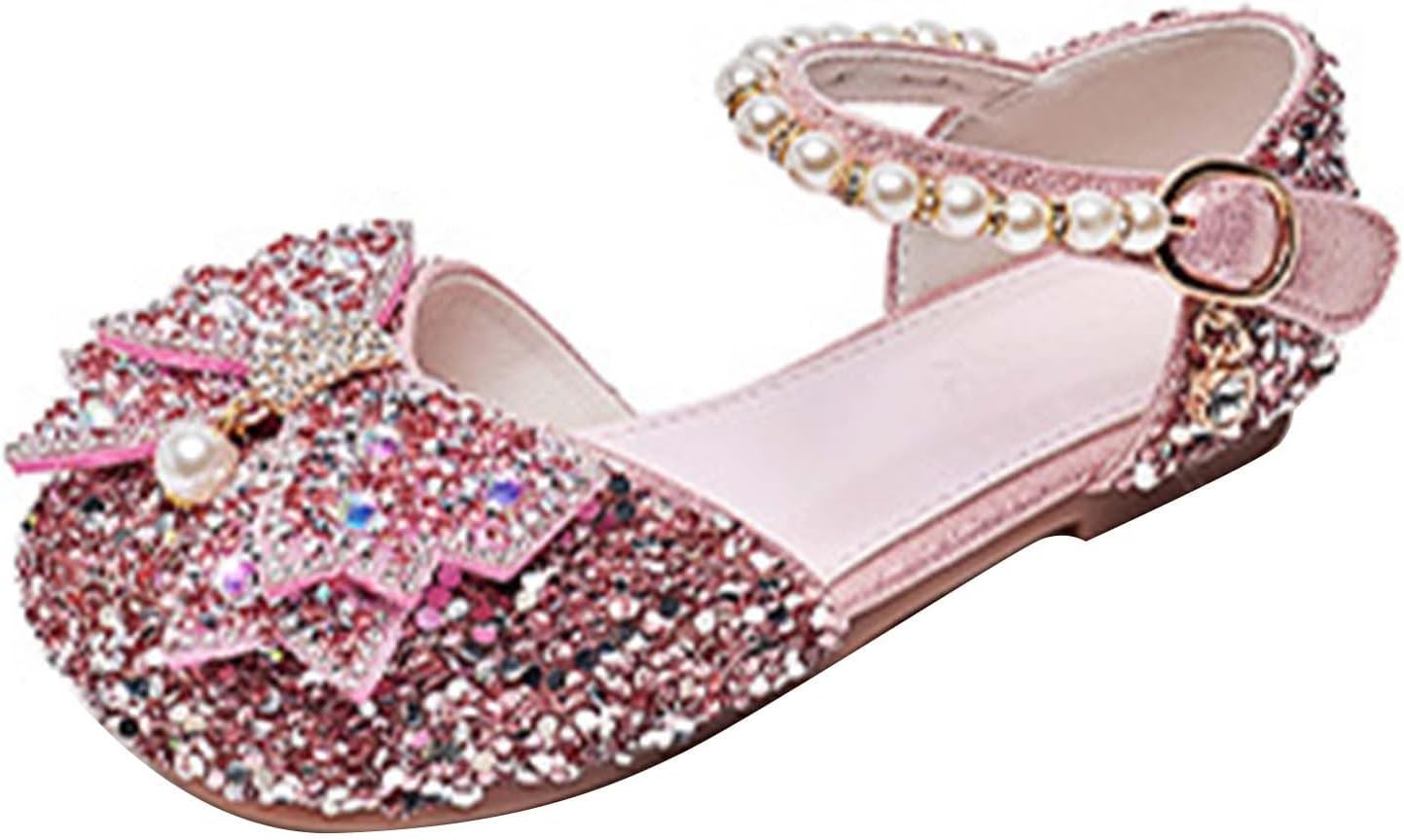 

Детские блестящие туфли с кристаллами для принцесс, балетки с платьем, туфли для свадьбы и вечеринки, ботинки для подружек невесты Generic, Pink