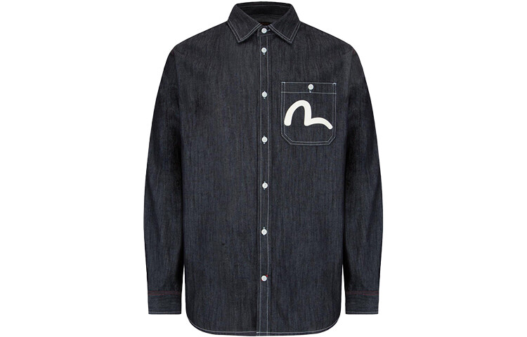 

Рубашка мужская джинсовая синяя Evisu, синий