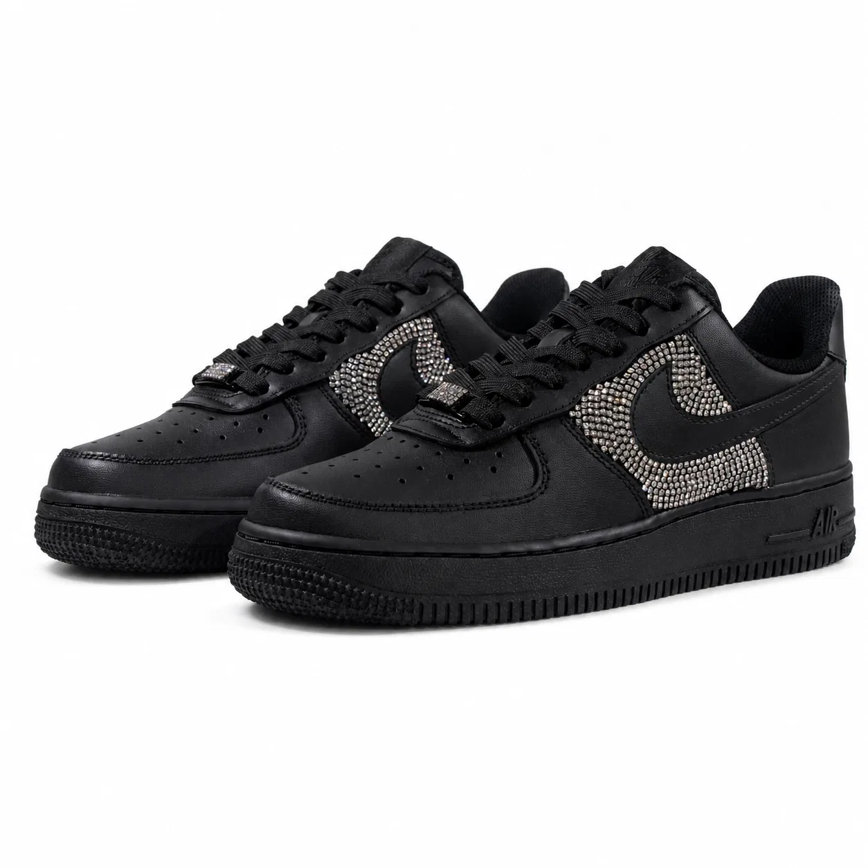 Кроссовки с кристаллами Nike Air Force 1 Low Black — фото 4