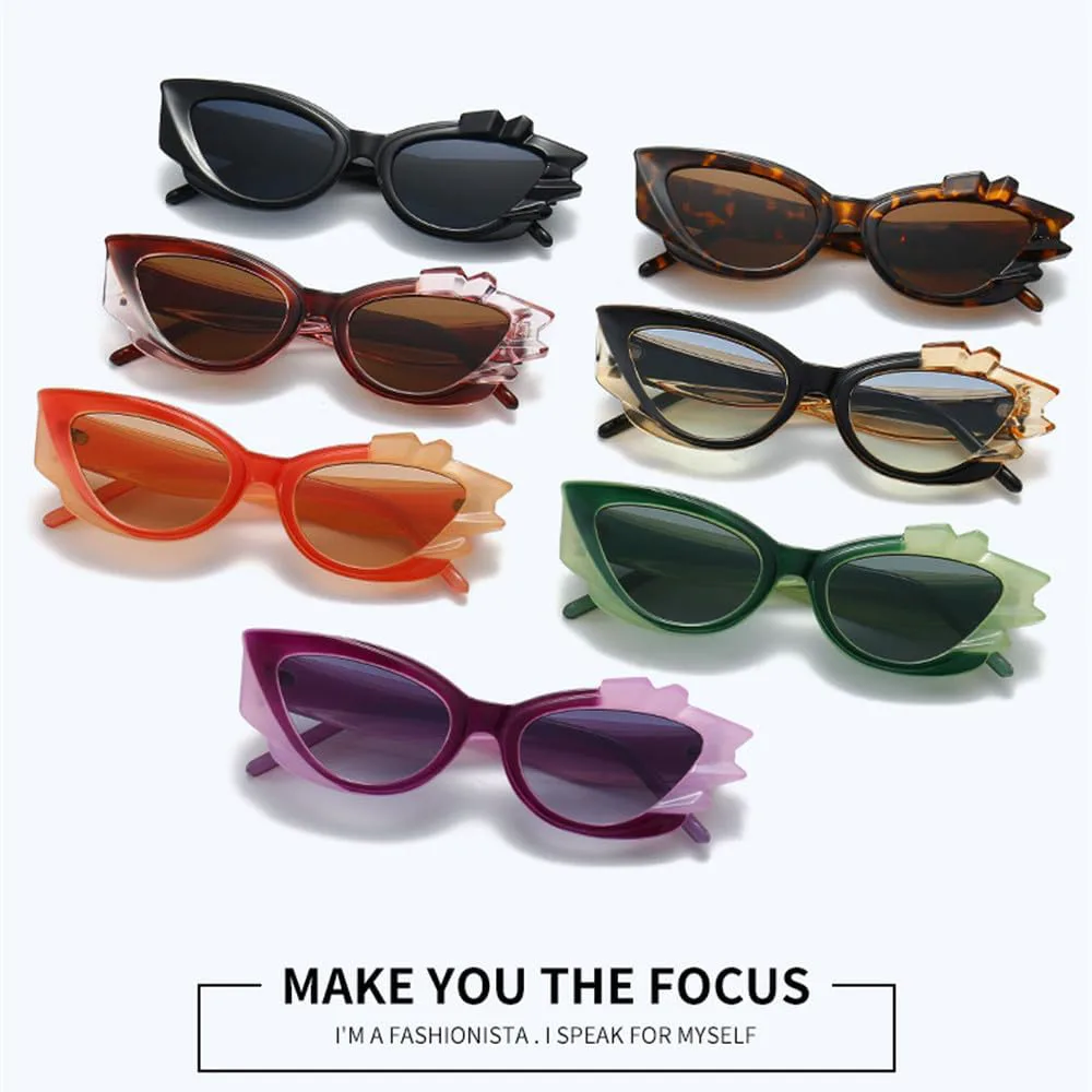 

Модные солнцезащитные очки «кошачий глаз» для женщин, винтажная оправа с градиентными линзами, роскошные очки с защитой от УФ-излучения UV400 TYUVIVO, C7