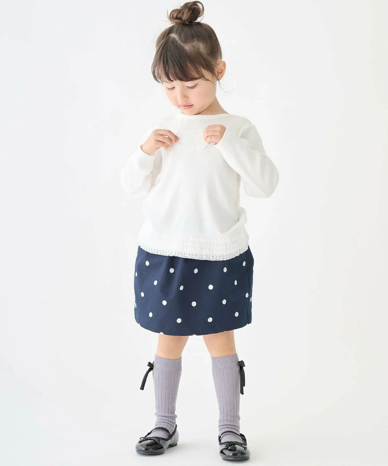 Мини-юбка с присборенной талией Petit main, Navy blue