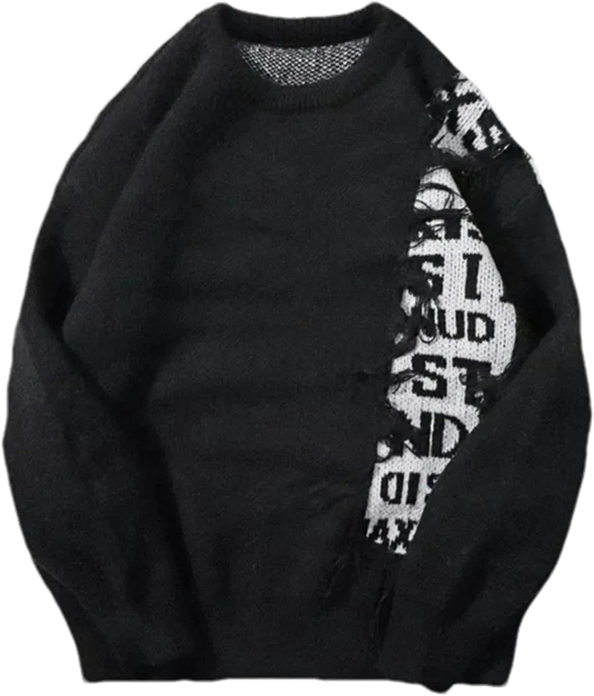 

Вязаный свитер для мужчин Casual с цветными блоками и жаккардовым принтом BoShiNuo