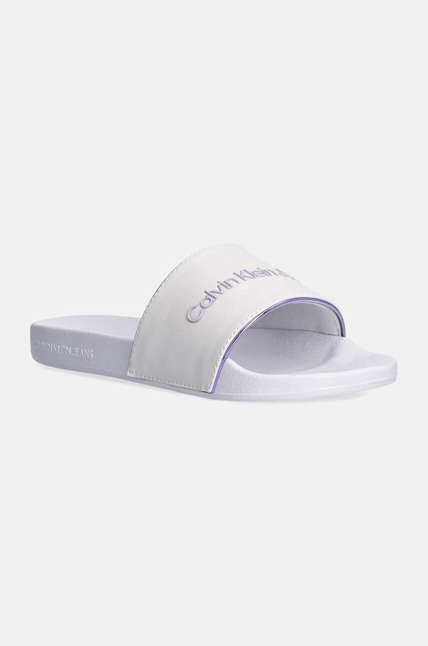 

Шлепанцы Calvin Klein Jeans SLIDE INSTITUITIONAL MTR, белый