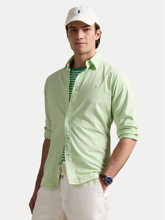 

Рубашка с индивидуальным пошивом 710968913006 Polo Ralph Lauren, зеленый