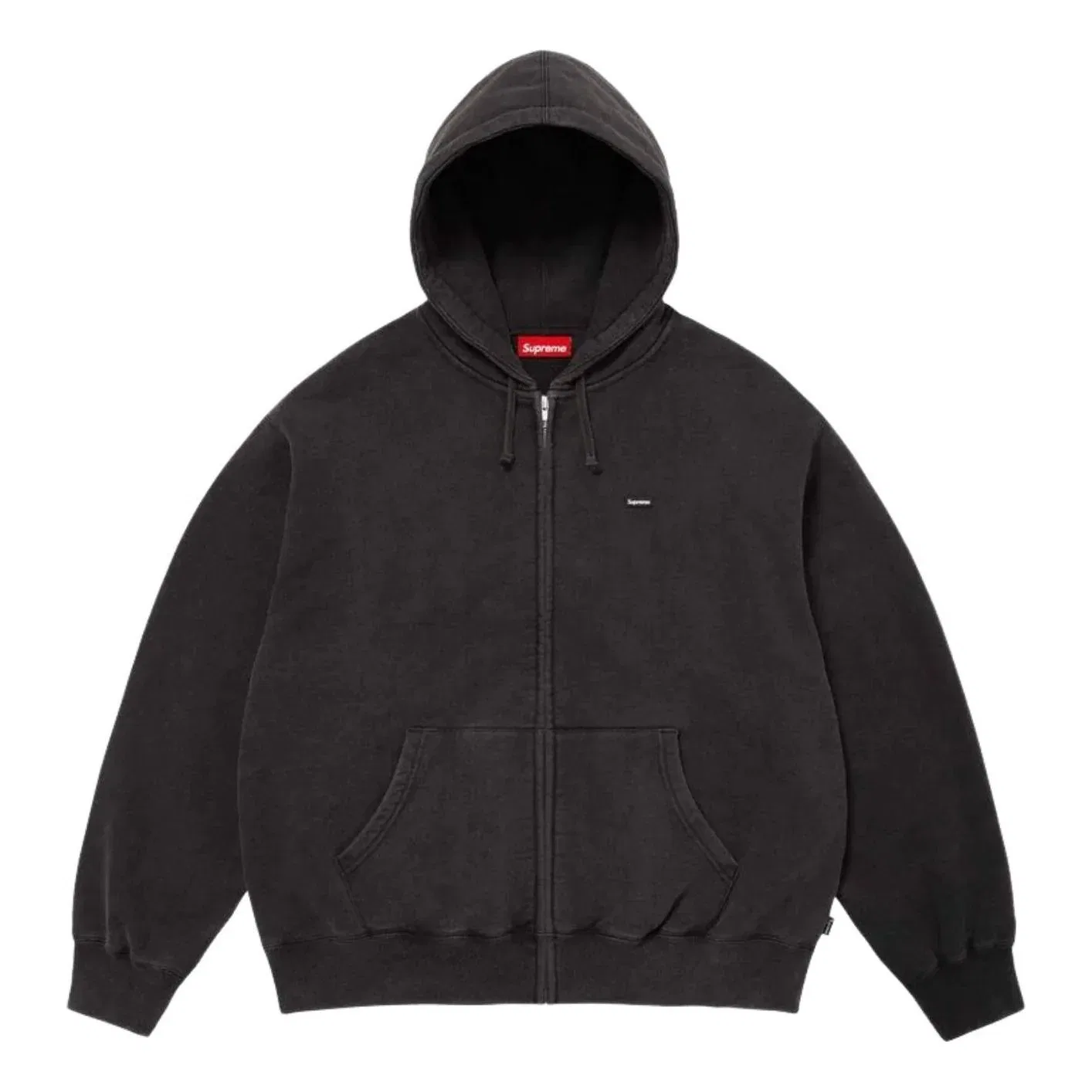 Толстовка Supreme SS26 Small Box Zip Up Hooded Sweatshirt 'Black' SUP-SS26-122-BLK, черный