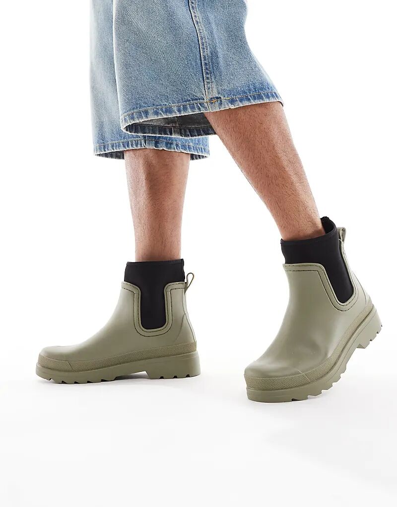 

Резиновые сапоги челси ASOS DESIGN цвета хаки