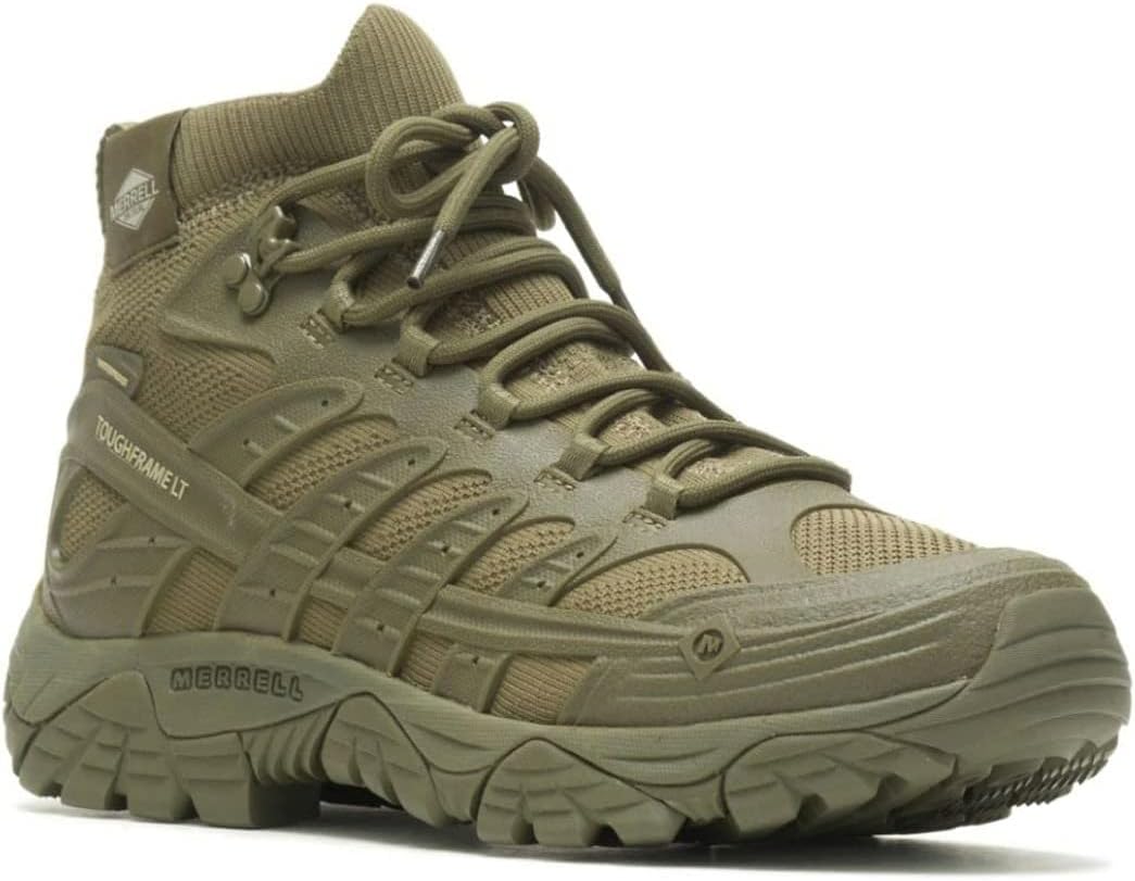 Мужские ботинки MERRELL Moab Velocity Tactical с водонепроницаемым дышащим верхом, средней подошвой из ЭВА, устойчивые к маслу и скольжению, с круглым носком, оливковый