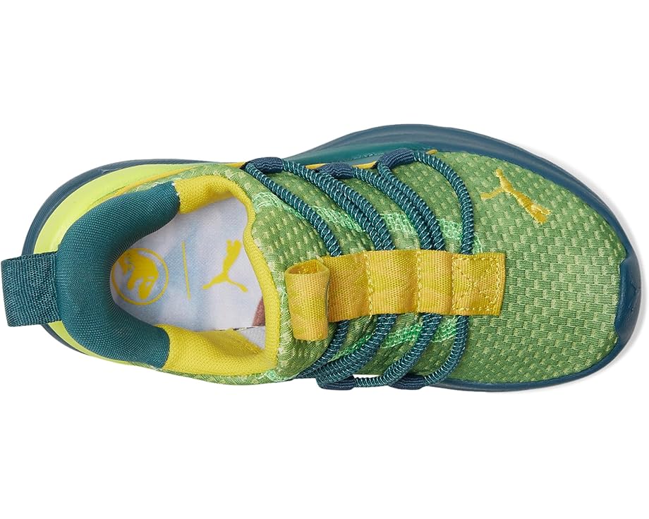 Кроссовки PUMA Kids Softride One4All Jurassic World Slip-On Shoes, цвет Yellow Alert/Ocean Tropic/Pelé Yellow — фото 2