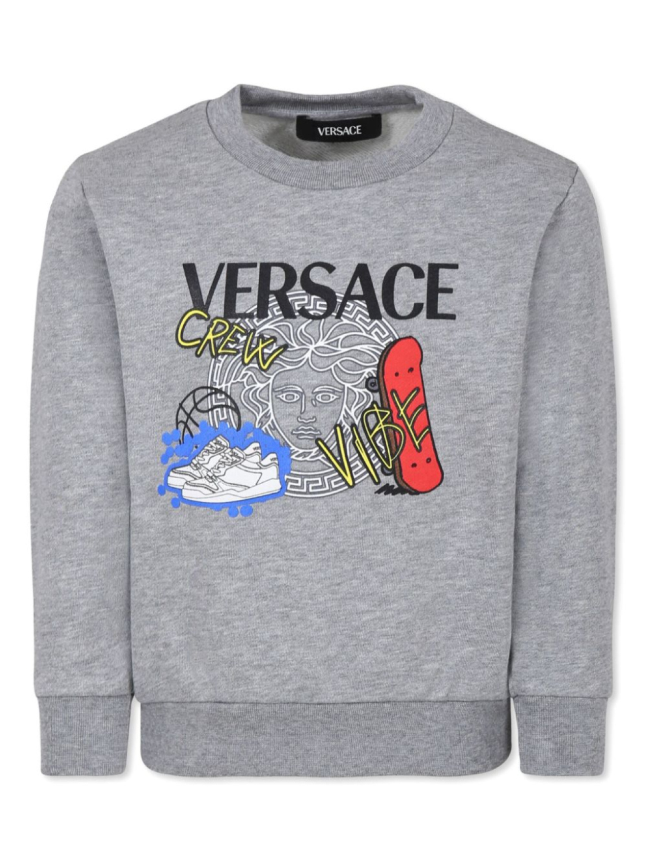 

Толстовка с логотипом Medusa Versace Kids, серый