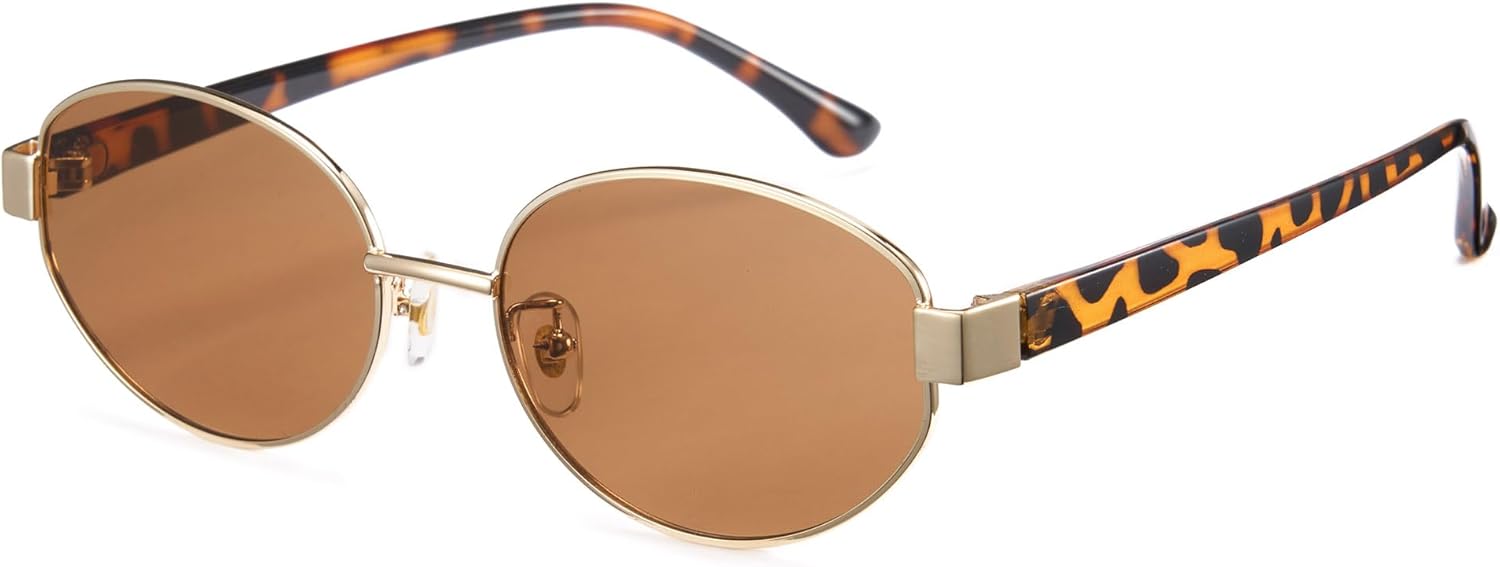 

Солнцезащитные очки Cyxus Retro Oval в стиле «старых денег» для женщин и мужчин, модные классические очки с защитой UV400, пляжные аксессуары 1326, Frame: Gold+ Lens: Tea