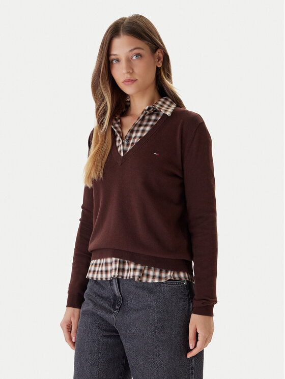 

Свитер regular fit Essential DW0DW19888 Tommy Jeans, коричневый