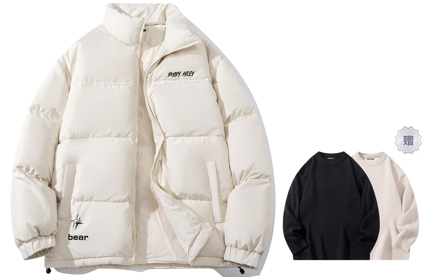 

BOBBY ABLEY Унисекс пуховик, Apricot (with Sweater Included)