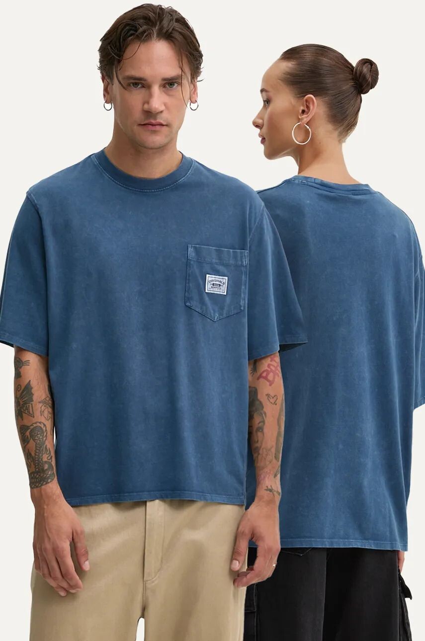 

Хлопковая футболка Guess Originals, синий