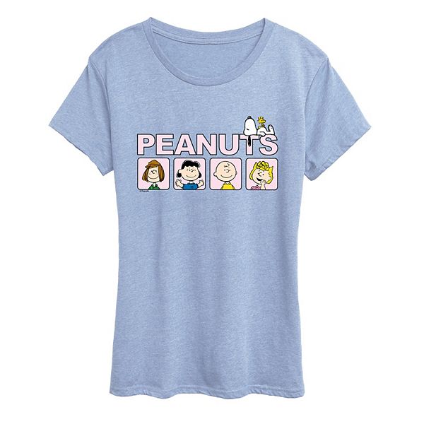 

Женская футболка с принтом Peanuts Licensed Character, Heather Chambray Blue, Синий, Женская футболка с принтом Peanuts Licensed Character, Heather Chambray Blue