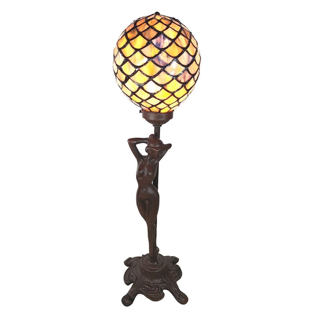 

Настольная лампа Clayre & Eef Tiffany 21x21x51 см, желто-синее стекло, женщина Clayre&Eef, желтый
