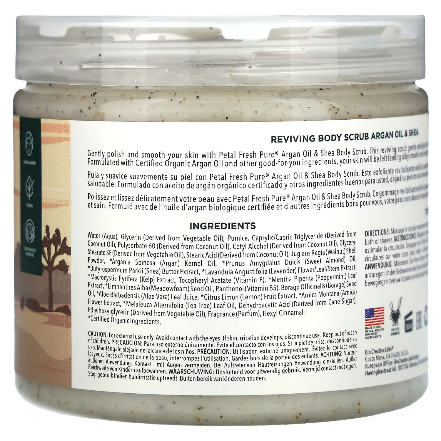 Скраб Petal Fresh Pure Reviving Body Scrub Argan Oil & Shea, 473 мл — фото 2
