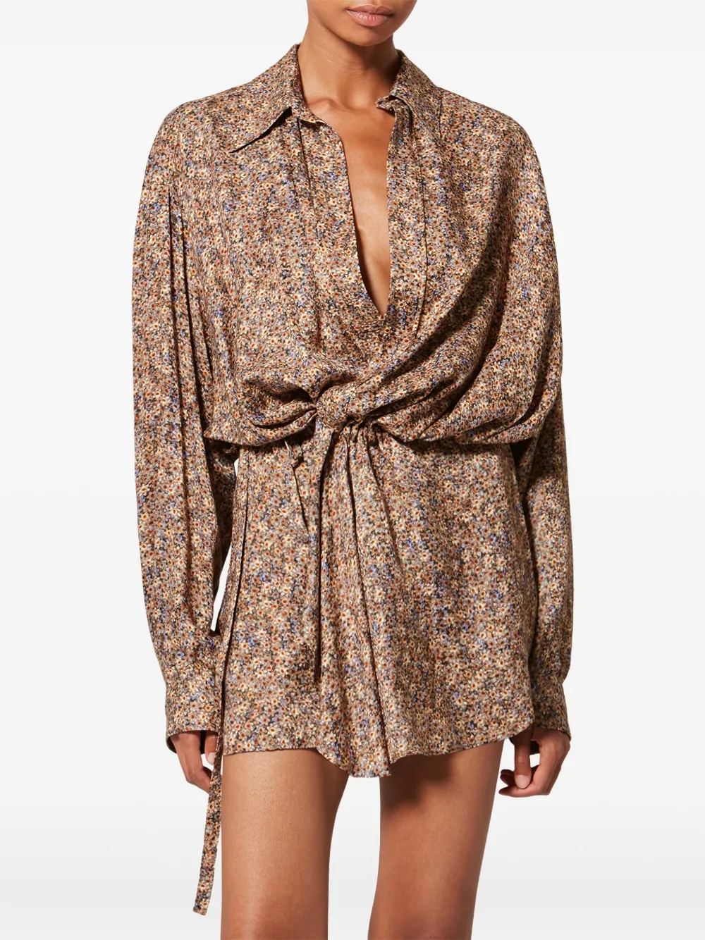 Платье мини Harmony с завязками Isabel Marant, коричневый — фото 3