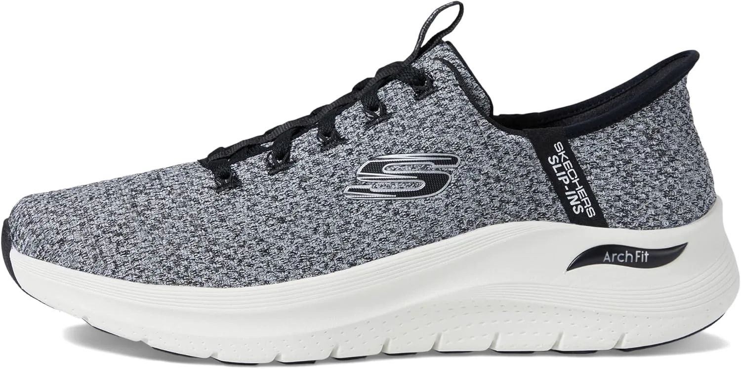 Мужские слипоны Skechers: Arch Fit 2.0 - Кроссовки на шнуровке с вязанием Look Ahead, белый/черный — фото 4