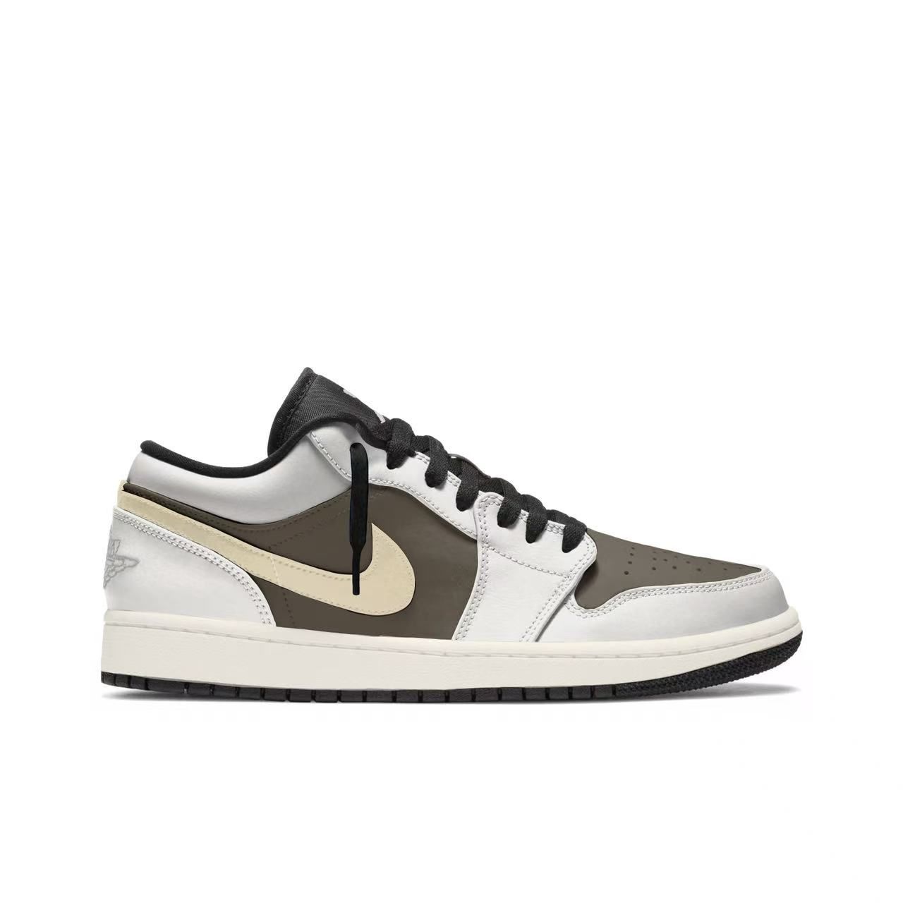Jordan Air 1 устойчивые к истиранию низкие баскетбольные кроссовки Unisex White Brown — фото 4