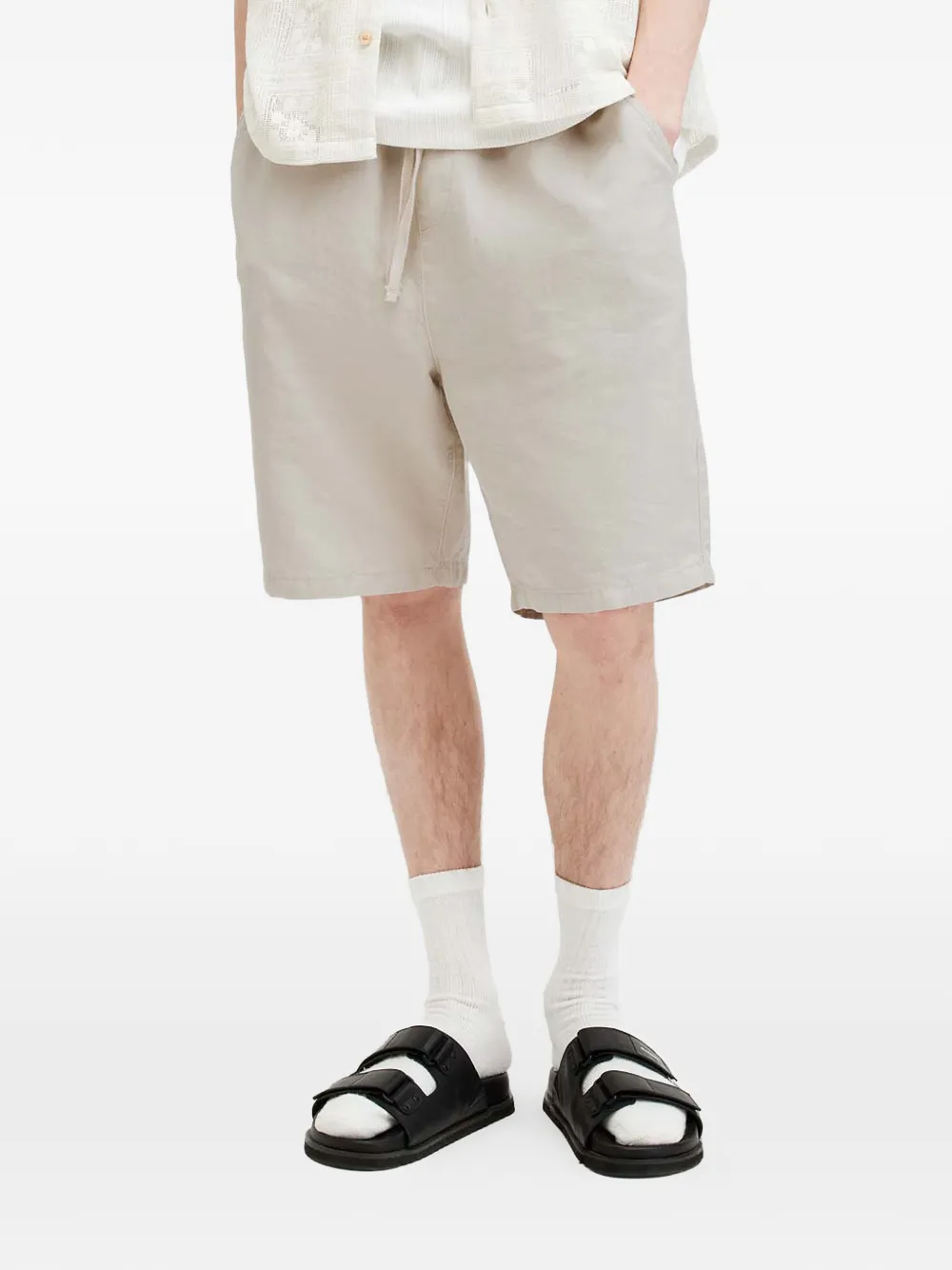 

Шорты Hanbury со шнурком и накладными карманами Allsaints, бежевый