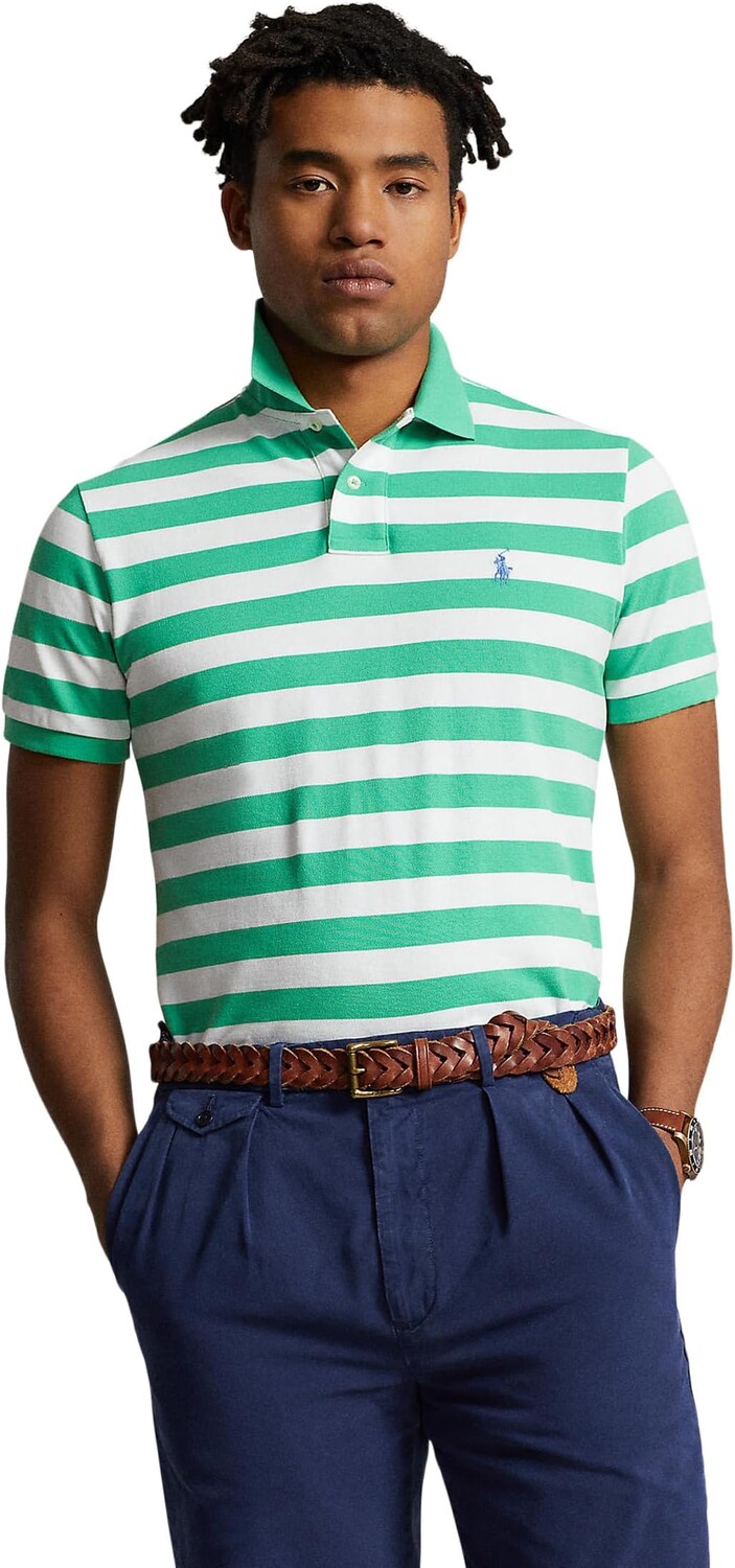 

Рубашка Polo Ralph Lauren Classic Fit Striped Mesh Polo Shirt, зеленый
