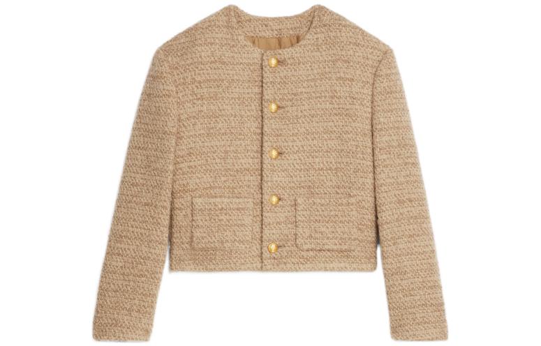 Куртка Chasseur Natural Knitted Natte цвета хаки CELINE — фото 4