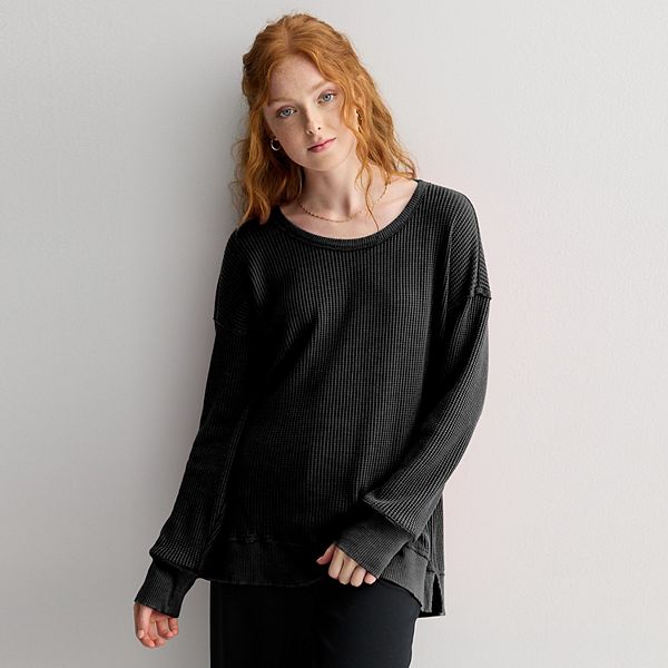 

Уютный оверсайз топ с круглым вырезом для подростков So, Black Luxe