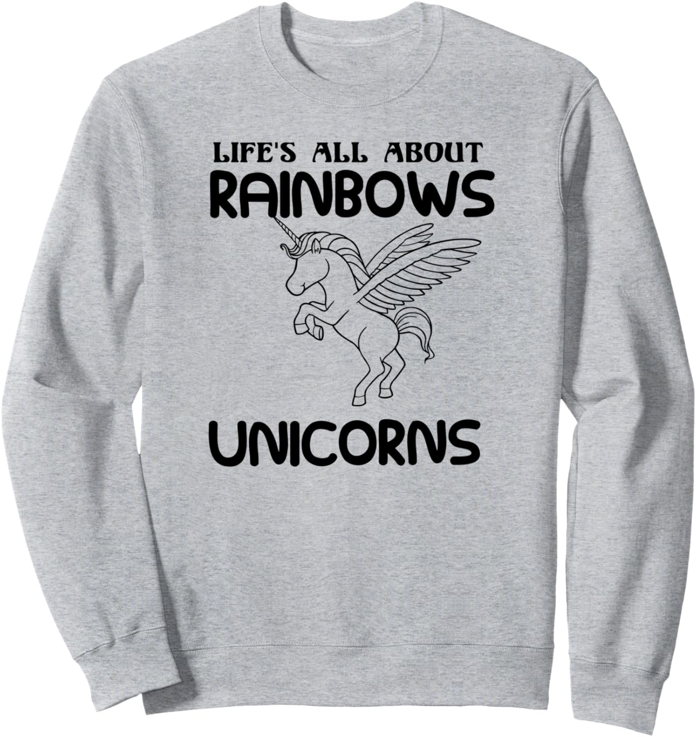 

Жизнь полна радуг и единорогов. Забавная толстовка для любителей единорогов Life'S All About Rainbows Unicorns, серый