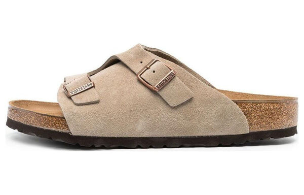 Тапочки zrich suede leather 'stone coin' Birkenstock, серый — фото 2