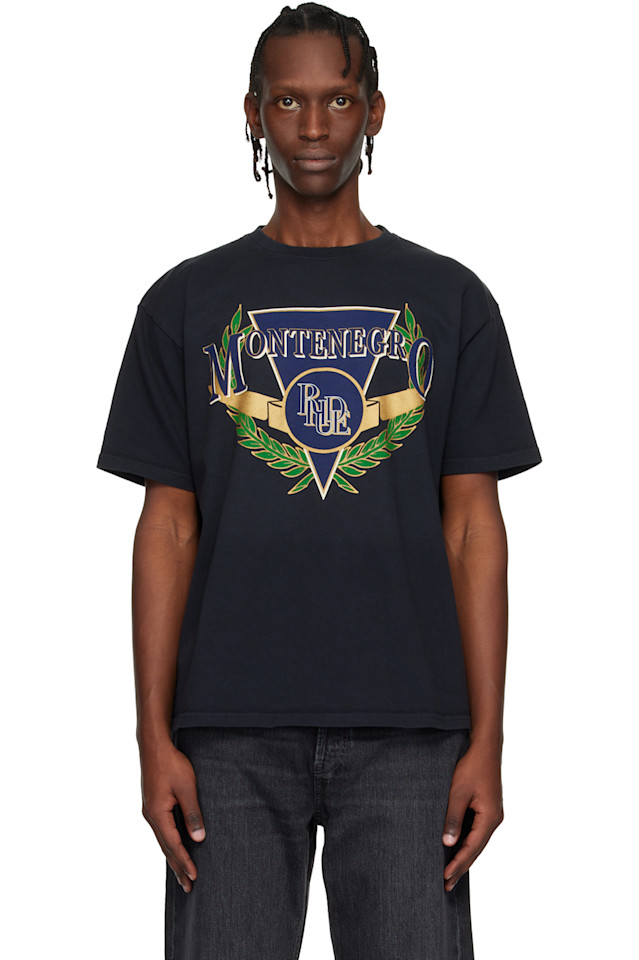 

Rhude Черная футболка Черногорской регаты