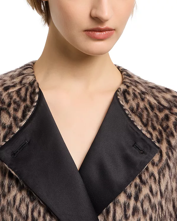 Пальто-Бушлат из искусственного меха с животным принтом Emporio Armani, мультиколор — фото 4