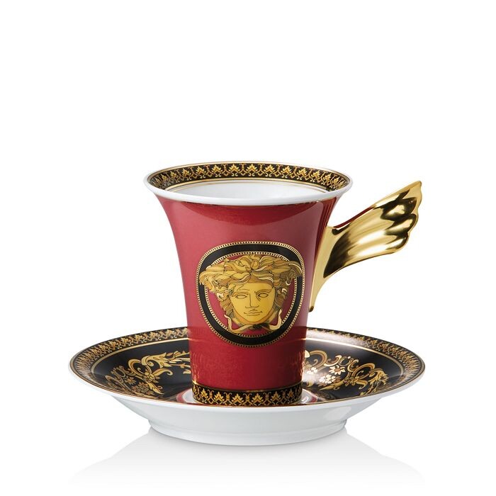 

Rosenthal Versace Medusa Красная кофейная чашка и блюдце, красный