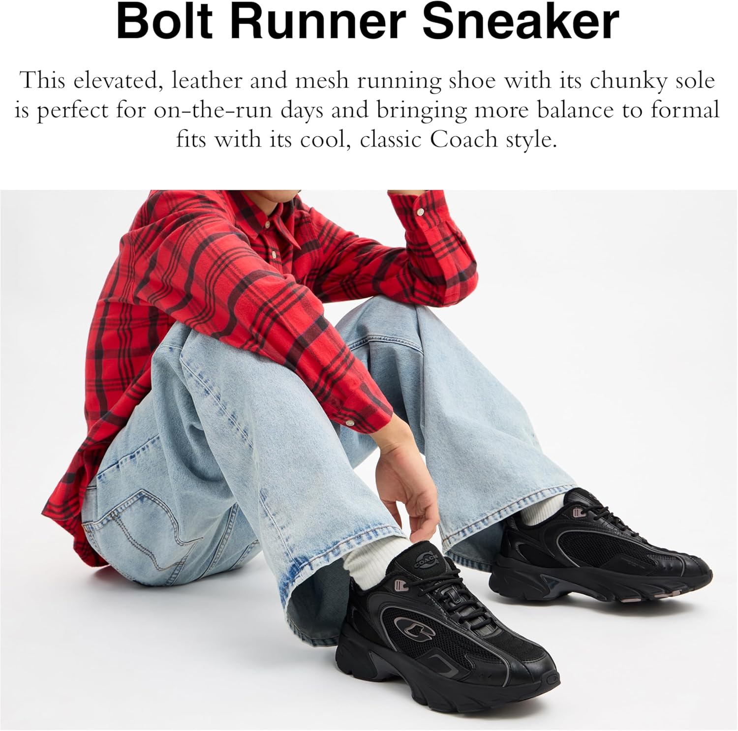 Кроссовки мужские Coach Bolt Runner, черный — фото 2