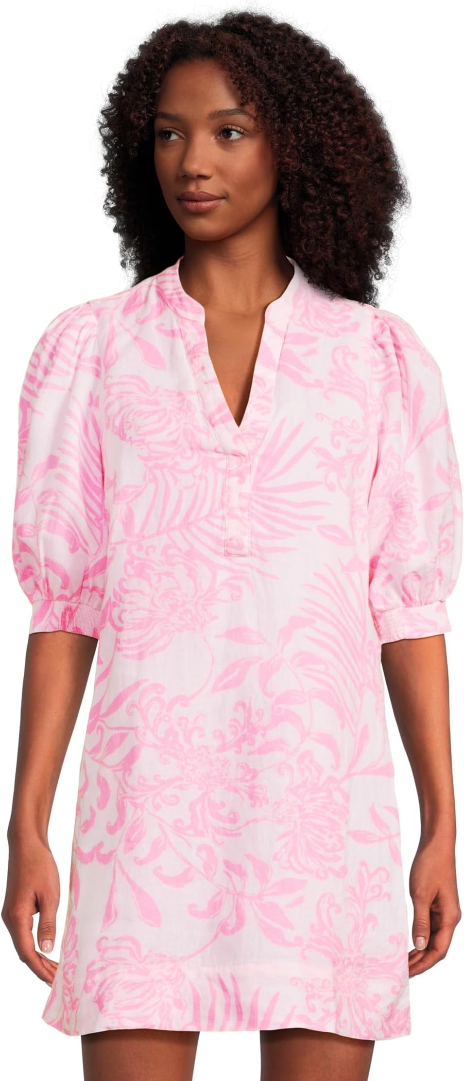 

Платье Lilly Pulitzer Mialeigh Elbow Sleeve Linen, Rousseau Pink Glisten In The Sun