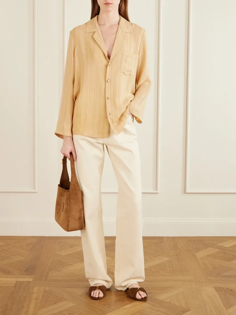 Le 5 à 7 Мягкая замшевая сумка SAINT LAURENT, оранжевый — фото 2