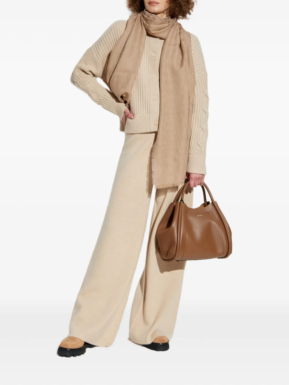 Кардиган фактурной вязки Max Mara, нейтральный — фото 2