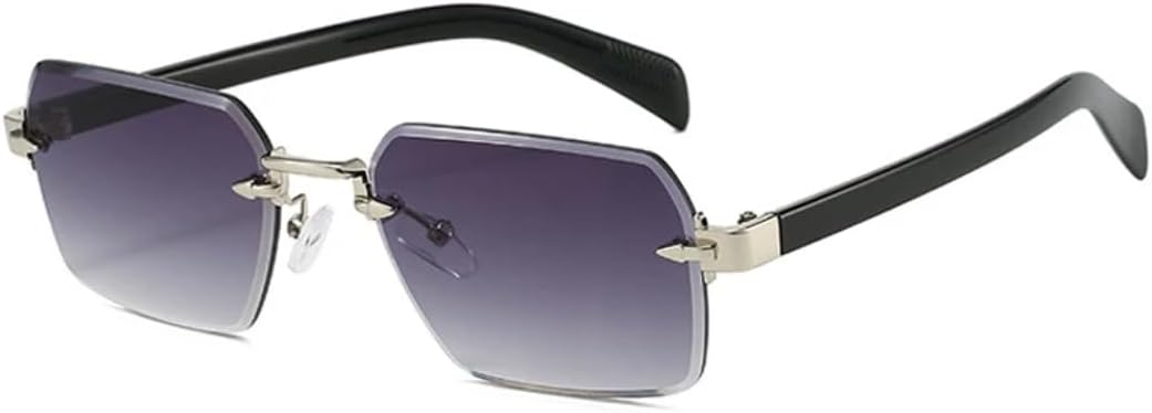 

Женские солнцезащитные очки без оправы, модные градиентные очки с защитой от УФ-излучения UV400, мужские солнцезащитные очки в стиле панк SZVVBKK, Silver Gray Gradient