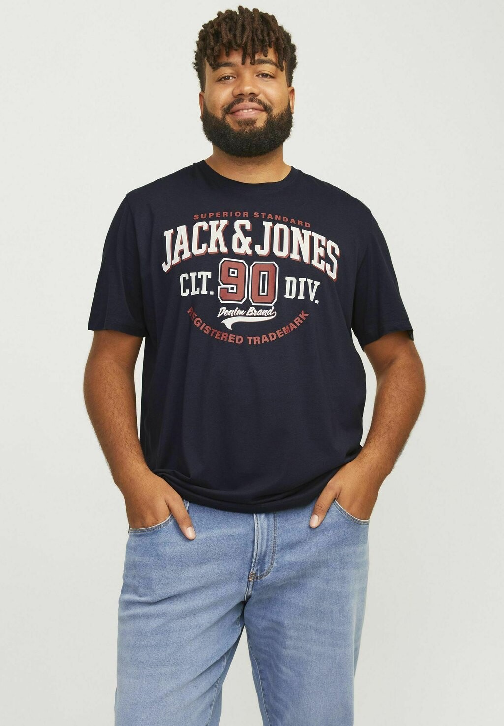 

Футболка с принтом LOGO TEE O-NECK Jack & Jones, темно-синий