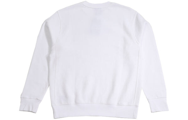 Толстовка Nike JDI Printing Fleece Lined Athleisure Casual Sports Black Round Neck Pullover White, белый — фото 2